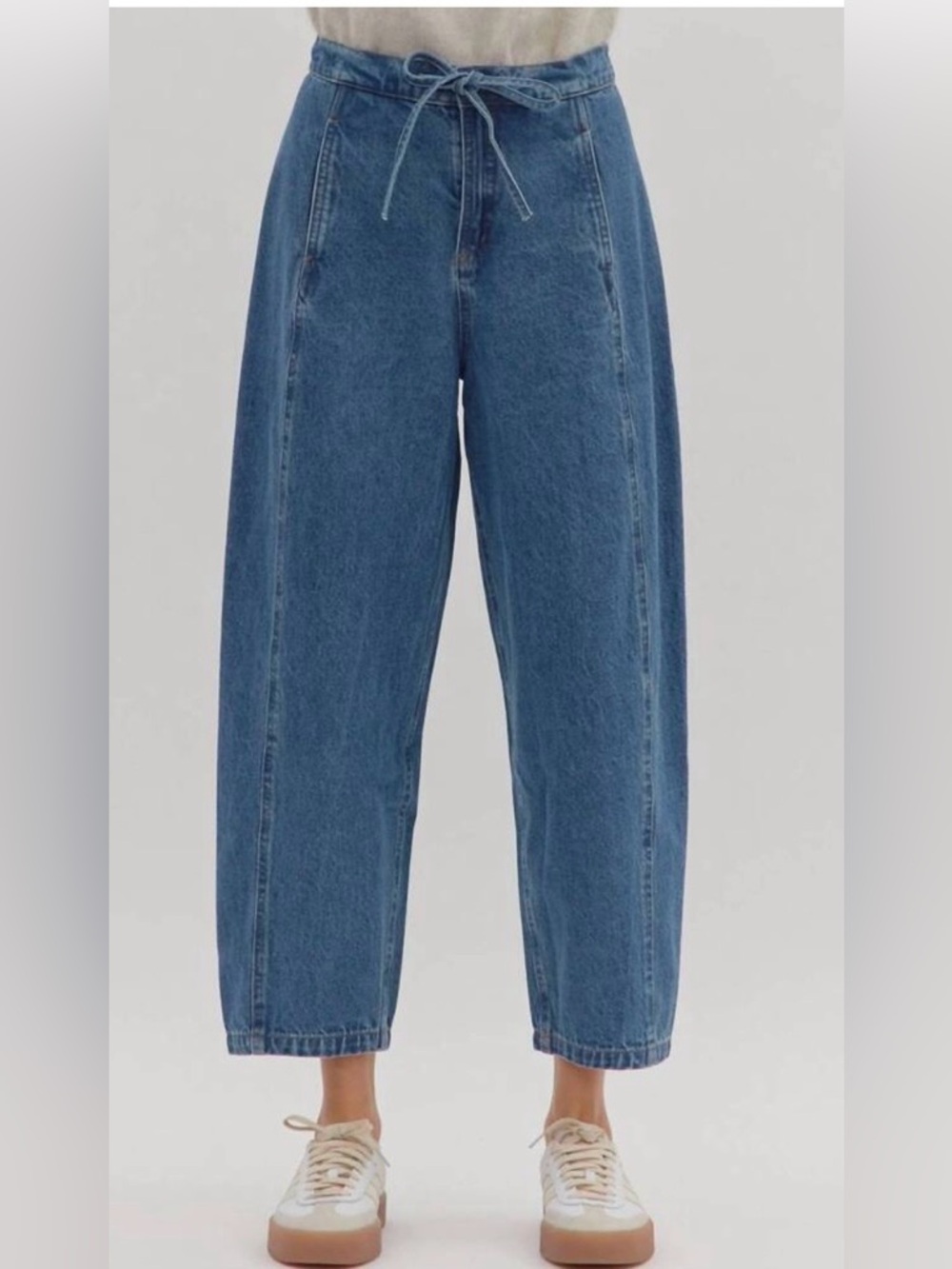 Entro barrel leg drawstring jeans